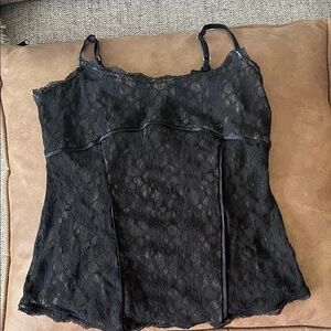 Victoria's Secret Black Lace Back Zip Camisole
